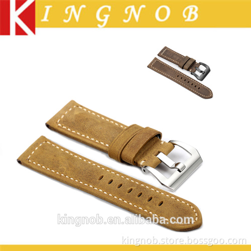 22mm Assolutament Genuine Leather StainlesSteel Tang Buckle Leather Watch Strap